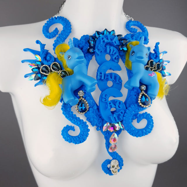"Hail Me" Blue Pony & Filigree 666 Neckpiece
