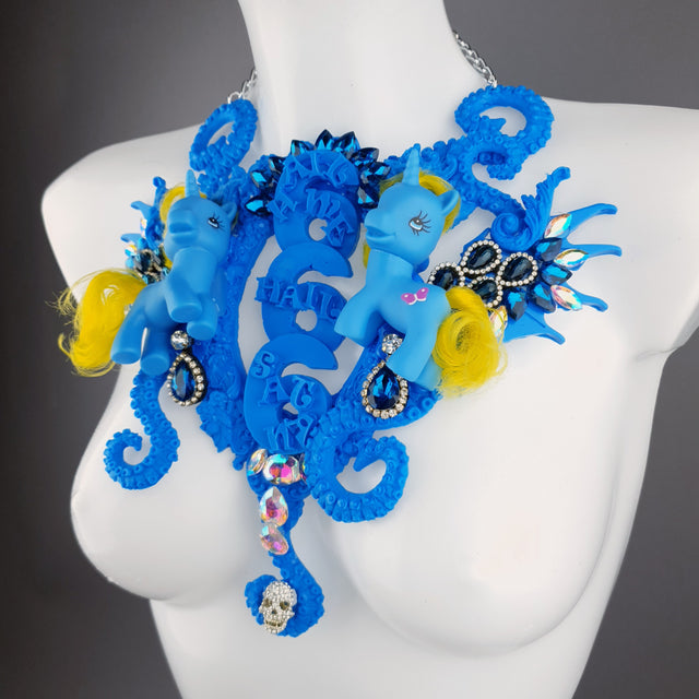 "Hail Me" Blue Pony & Filigree 666 Neckpiece