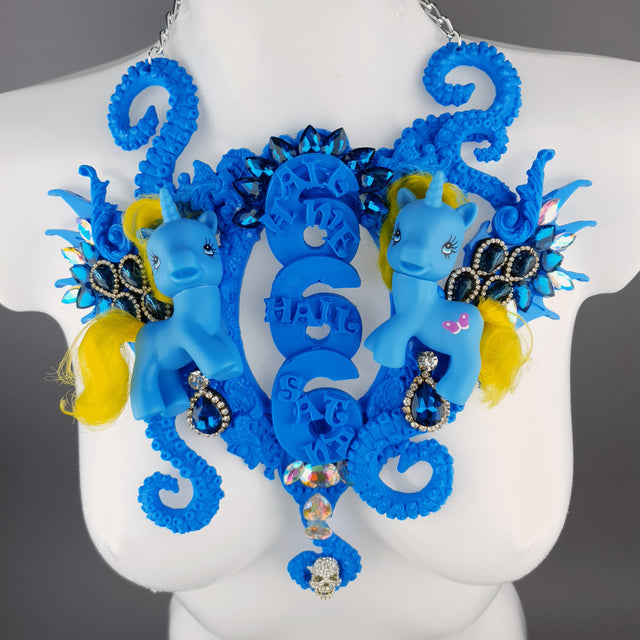 "Hail Me" Blue Pony & Filigree 666 Neckpiece