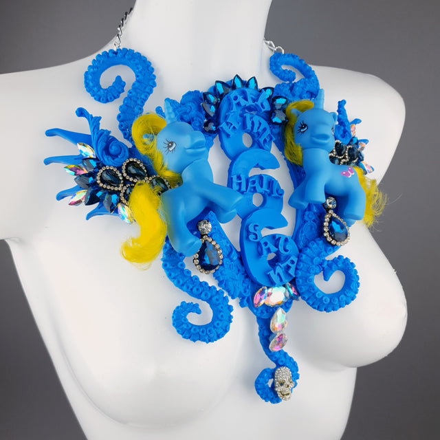 "Hail Me" Blue Pony & Filigree 666 Neckpiece