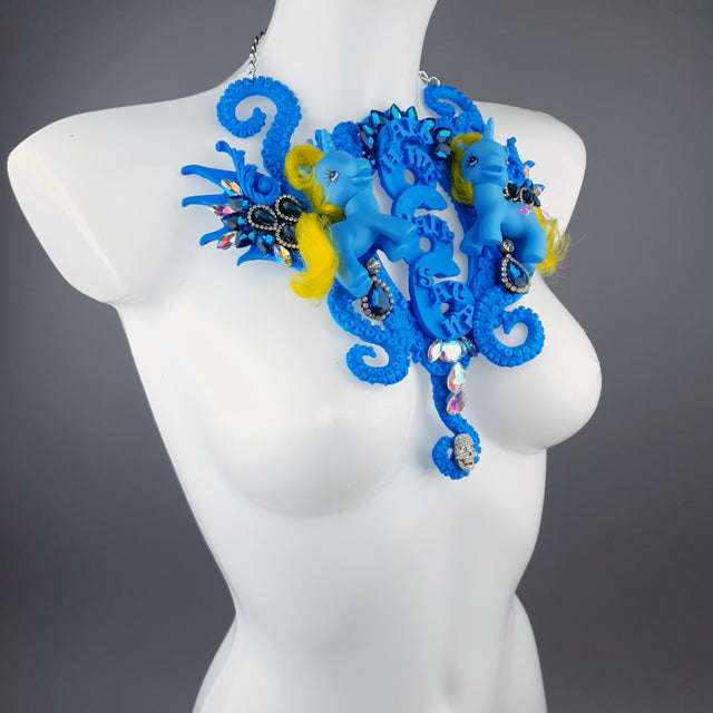 "Hail Me" Blue Pony & Filigree 666 Neckpiece