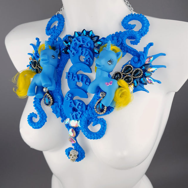 "Hail Me" Blue Pony & Filigree 666 Neckpiece