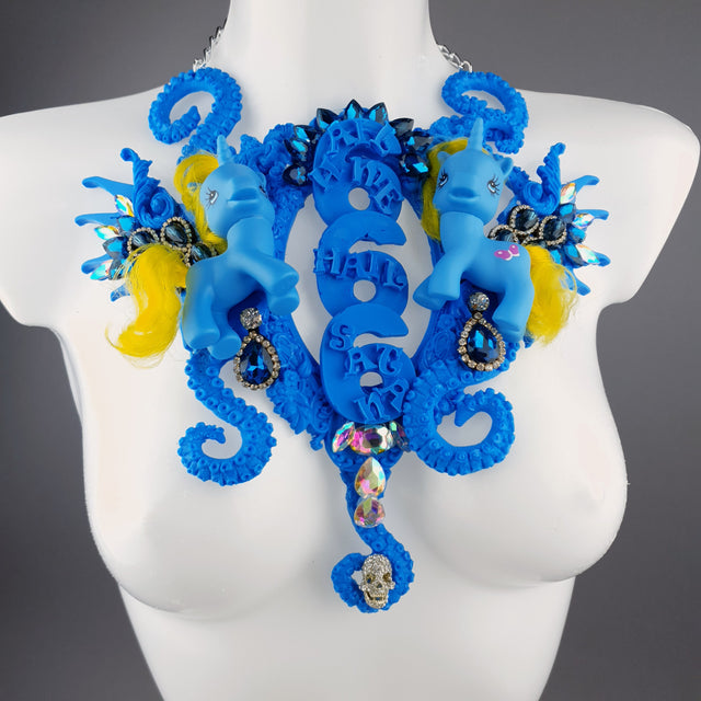 "Hail Me" Blue Pony & Filigree 666 Neckpiece