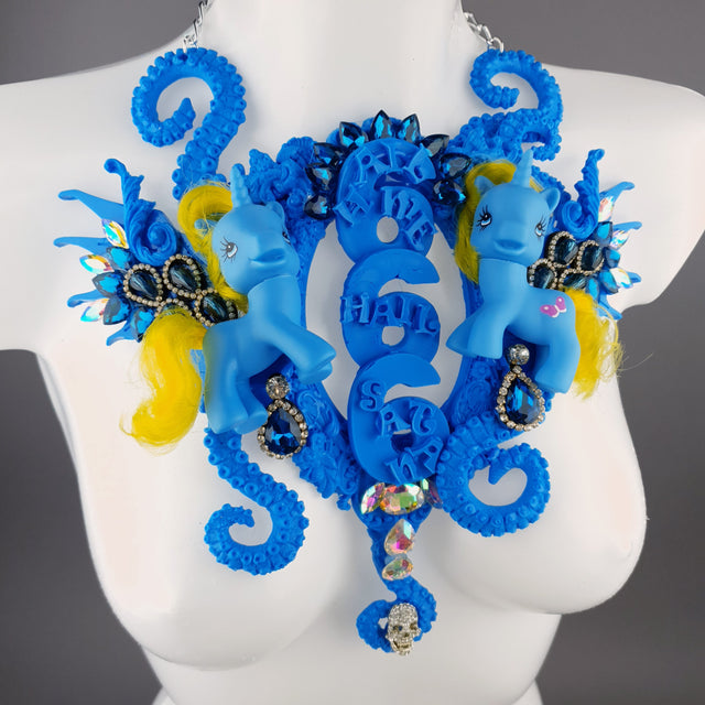 "Hail Me" Blue Pony & Filigree 666 Neckpiece