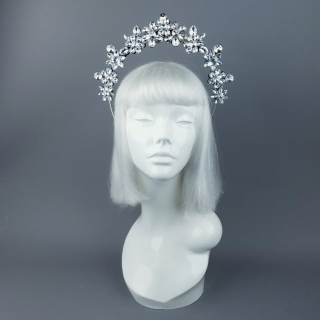Silver/Clear Diamante Jewel Halo 42