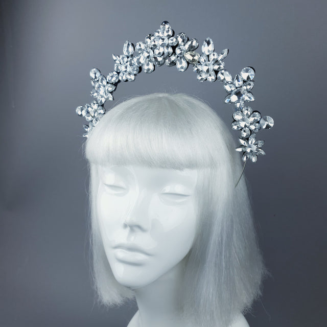 Silver/Clear Diamante Jewel Halo 42