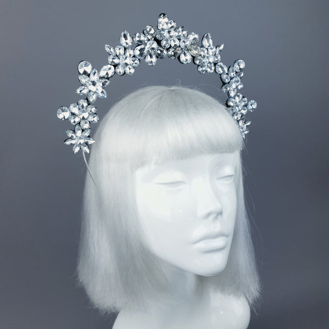Silver/Clear Diamante Jewel Halo 42