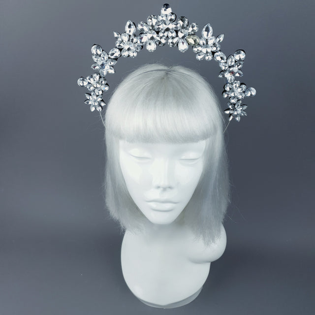 Silver/Clear Diamante Jewel Halo 42