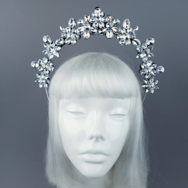 Silver/Clear Diamante Jewel Halo 42