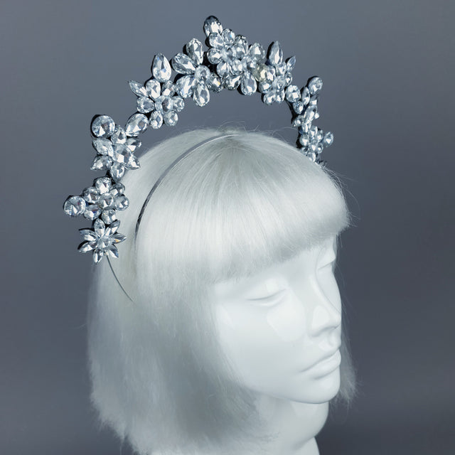 Silver/Clear Diamante Jewel Halo 42