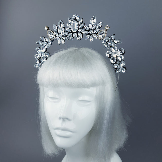 Clear/Silver Diamante Jewel Halo 45