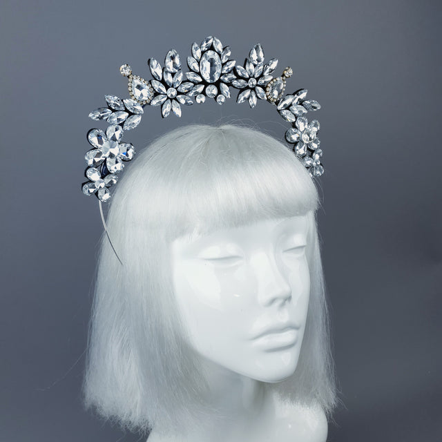 Clear/Silver Diamante Jewel Halo 45