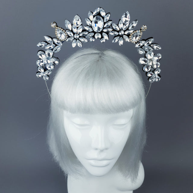 Clear/Silver Diamante Jewel Halo 45