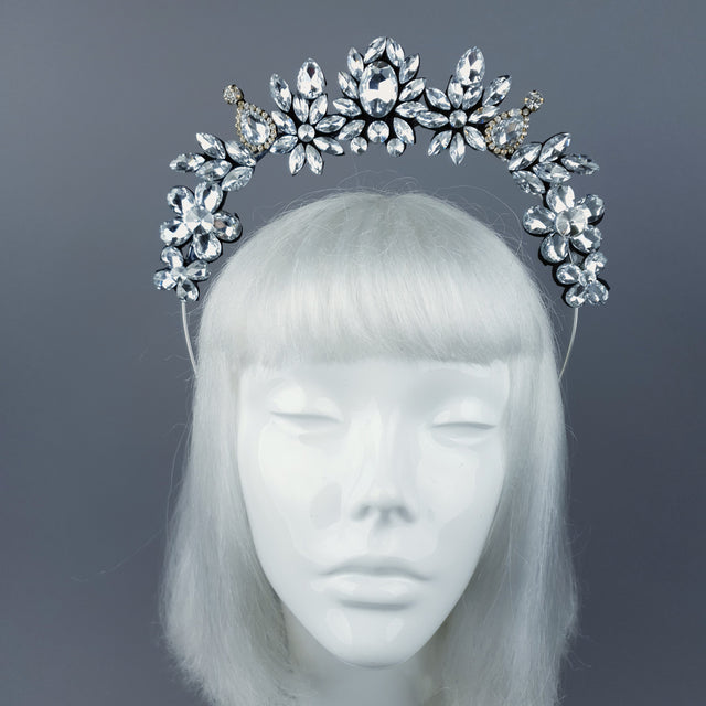Clear/Silver Diamante Jewel Halo 45