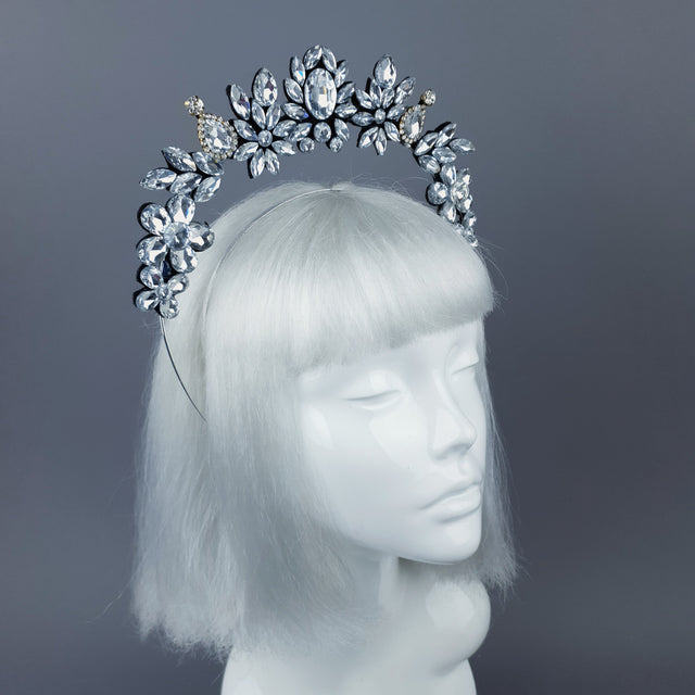 Clear/Silver Diamante Jewel Halo 45