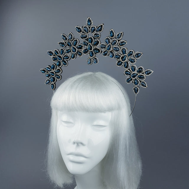 Very Dark Blue Diamante Jewel Halo 52