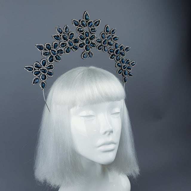 Very Dark Blue Diamante Jewel Halo 52