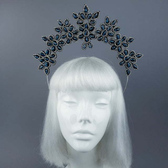 Very Dark Blue Diamante Jewel Halo 52