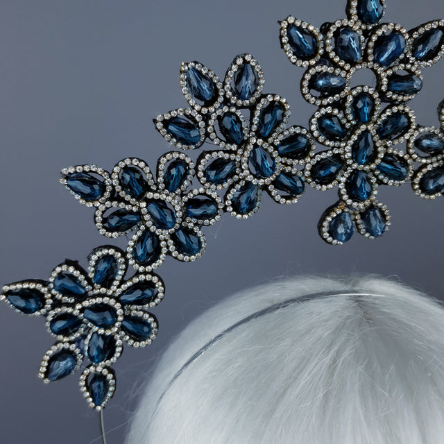Very Dark Blue Diamante Jewel Halo 52