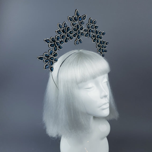 Very Dark Blue Diamante Jewel Halo 52