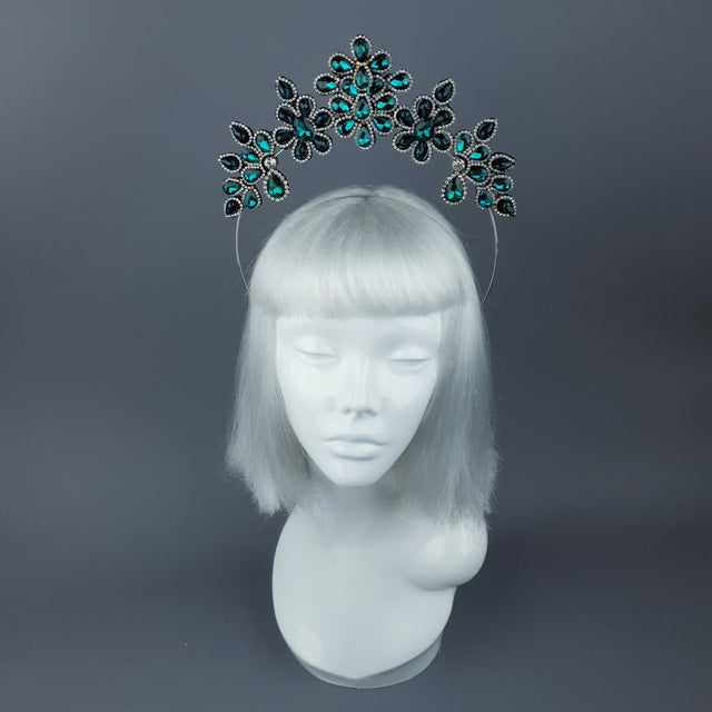 Green Diamante Jewel Halo 62