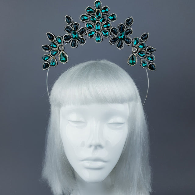 Green Diamante Jewel Halo 62