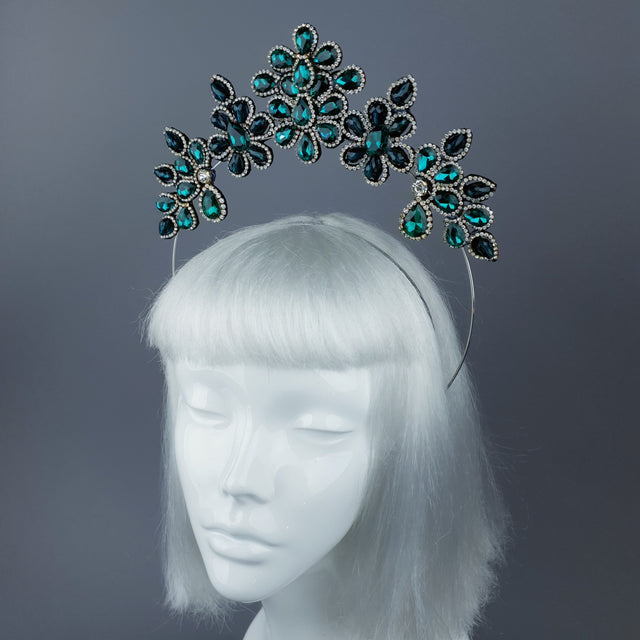 Green Diamante Jewel Halo 62