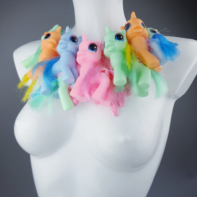 "Jelly Fluff" Colourful Ponies Pink Pudding Neckpiece
