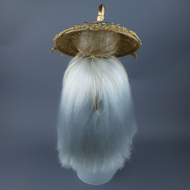 "Selket" Gold Filigree, Jewel Scorpion & Lace Fascinator Hat