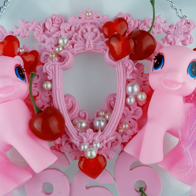 "Babylon" Pastel Pink Pony & Filigree 666 Neckpiece