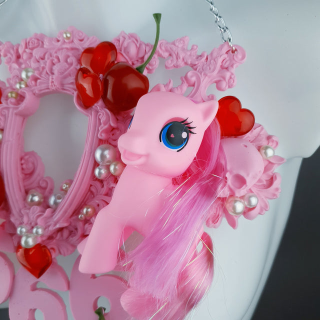 "Babylon" Pastel Pink Pony & Filigree 666 Neckpiece