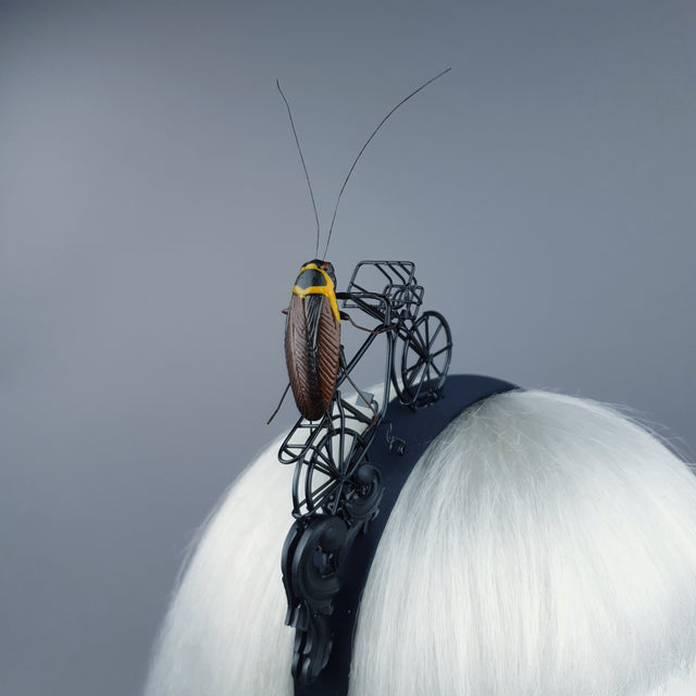 "Le Tour" Cockroach on a Bicycle Filigree Headband