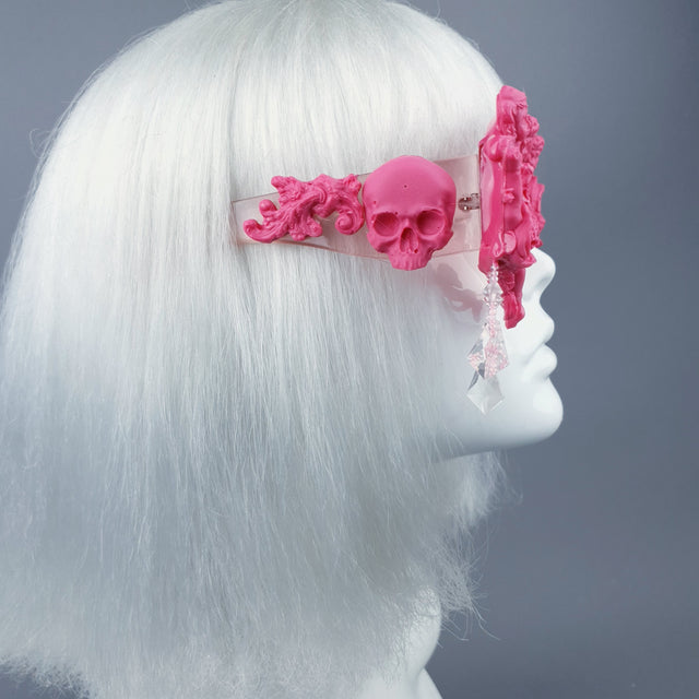 "Paradis" OTT Statement Pink Cherub Filigree & Beading Sunglasses