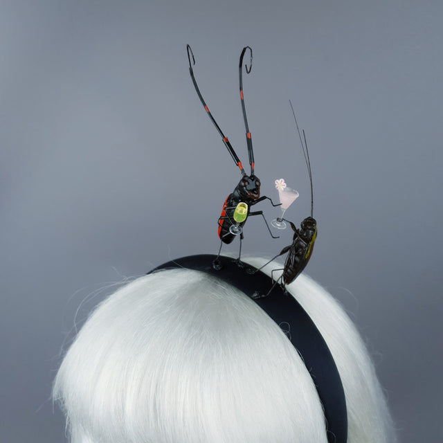 "Bottoms Up!" Cochroach & Cocktail Insect Headband