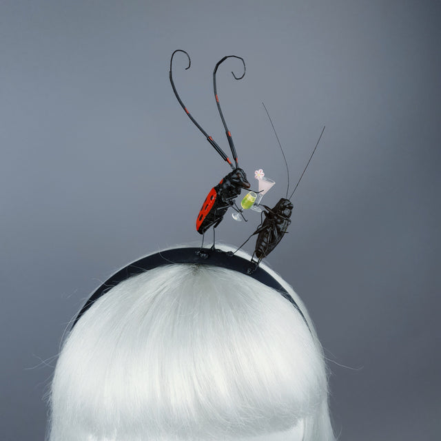 "Bottoms Up!" Cochroach & Cocktail Insect Headband