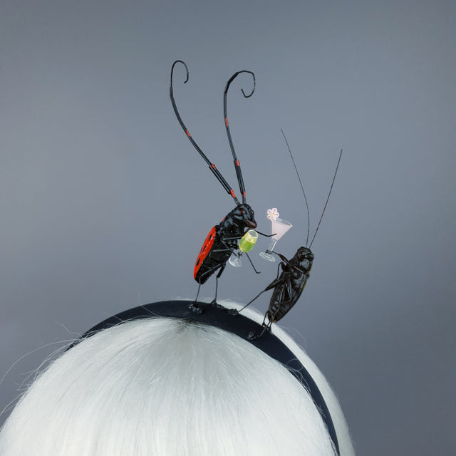 "Bottoms Up!" Cochroach & Cocktail Insect Headband