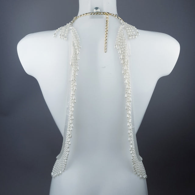 "Lavica" Gold Lions, Rose & Pearl Harness Body Jewellery & Pasties.
