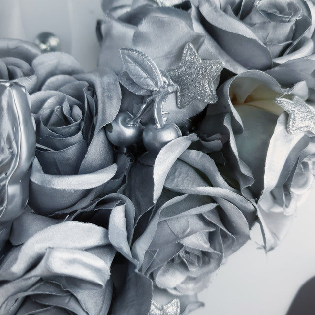 "Zilarra" OTT Silver Rose, Stars & Filigree Shoulder/Neckpiece