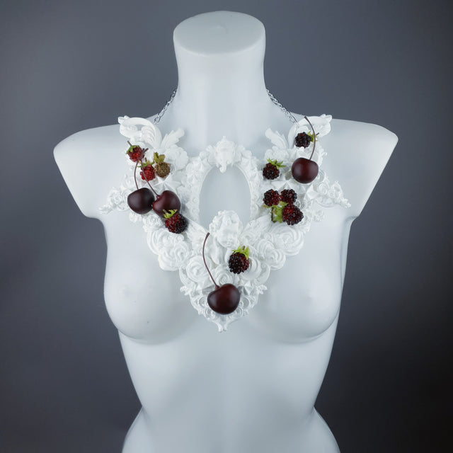"Eton Mess" Raspberry, Cherries & Cream Frosting Neckpiece