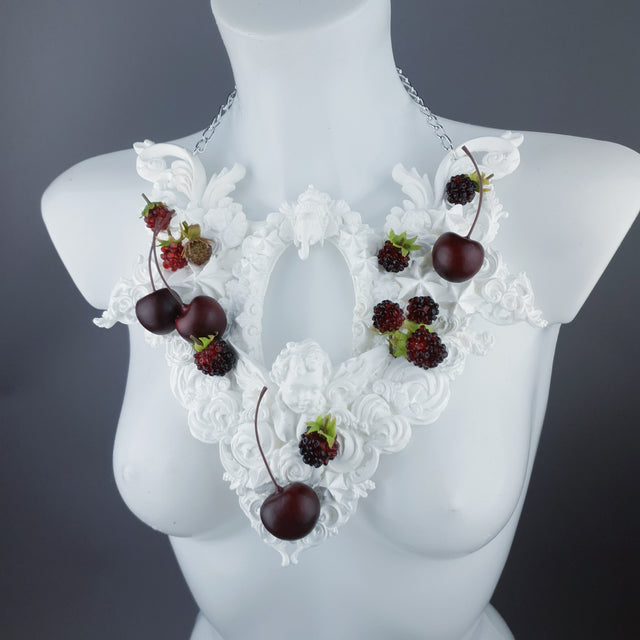 "Eton Mess" Raspberry, Cherries & Cream Frosting Neckpiece
