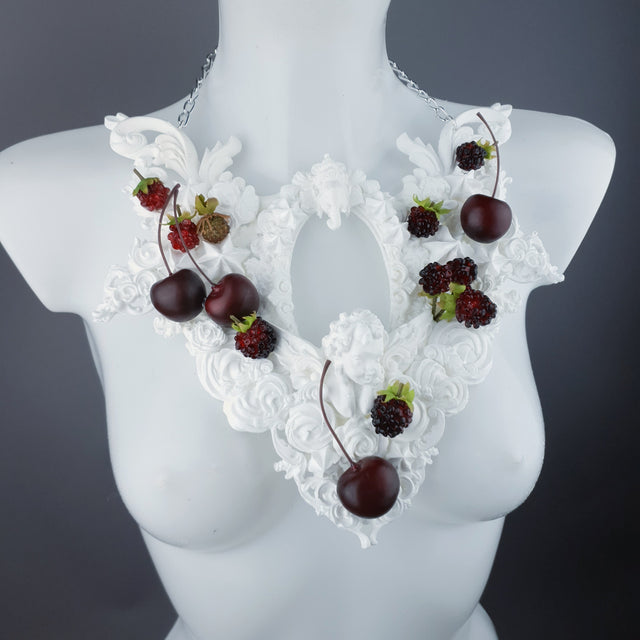 "Eton Mess" Raspberry, Cherries & Cream Frosting Neckpiece