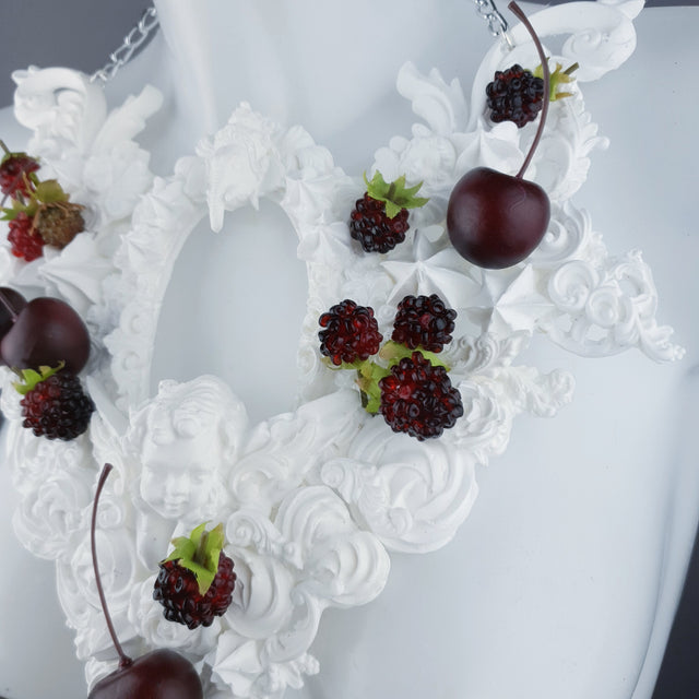 "Eton Mess" Raspberry, Cherries & Cream Frosting Neckpiece