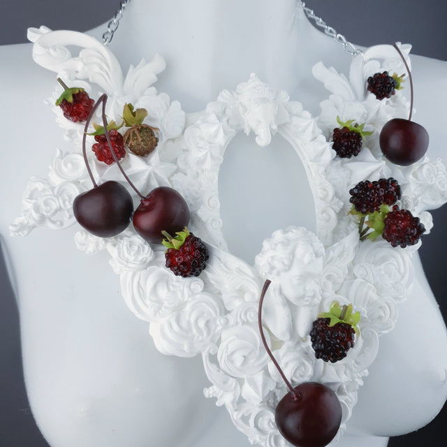 "Eton Mess" Raspberry, Cherries & Cream Frosting Neckpiece