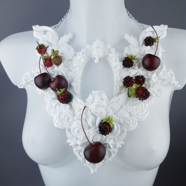 "Eton Mess" Raspberry, Cherries & Cream Frosting Neckpiece