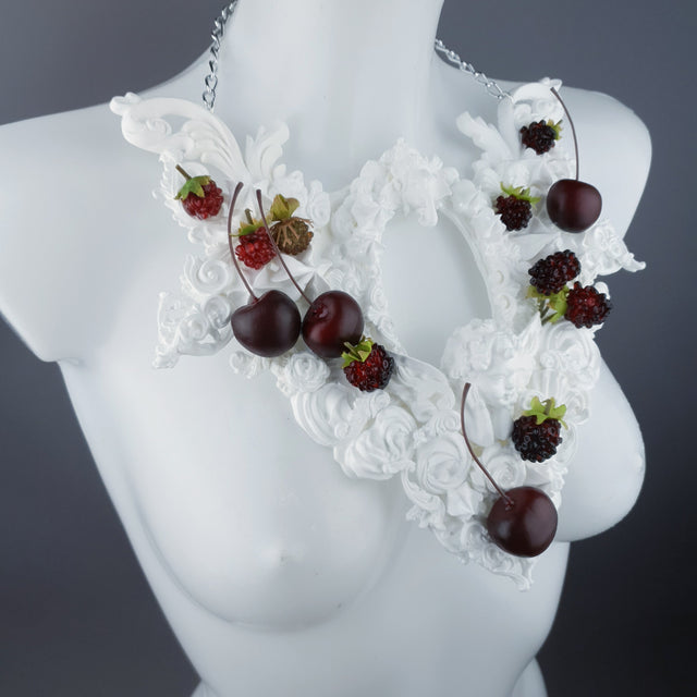 "Eton Mess" Raspberry, Cherries & Cream Frosting Neckpiece