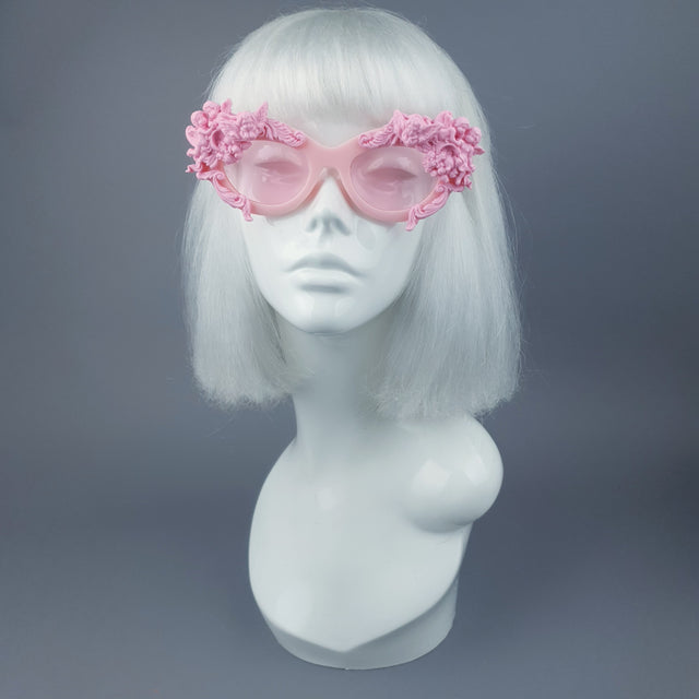 "Azrael" Pastel Pink Cherub & Filigree Sunglasses