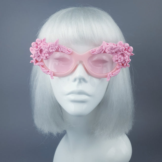 "Azrael" Pastel Pink Cherub & Filigree Sunglasses