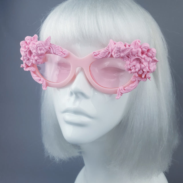 "Azrael" Pastel Pink Cherub & Filigree Sunglasses