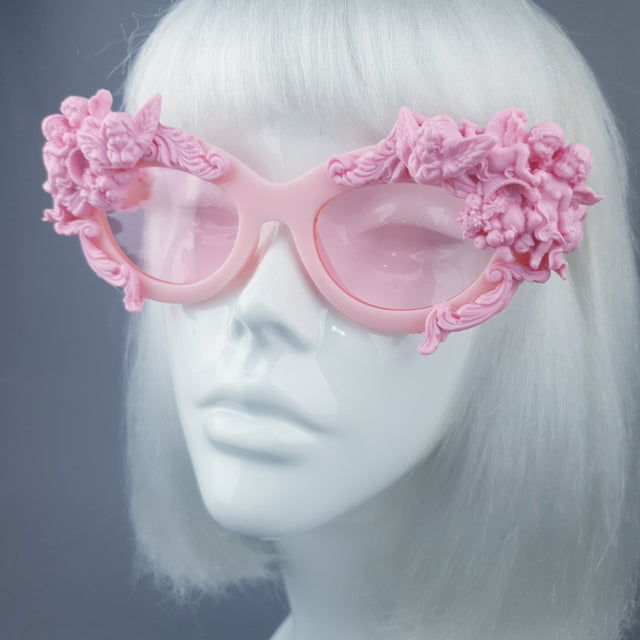 "Azrael" Pastel Pink Cherub & Filigree Sunglasses