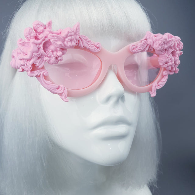 "Azrael" Pastel Pink Cherub & Filigree Sunglasses